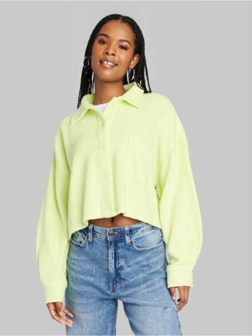 Women’s Wild Fable Neon Yellow Fleece Jacket